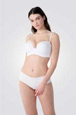 חזיית סטרפלס מיקרופייבר PURE FIT צבע לבן