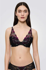 חזייה מרופדת בעיצוב טול פרחוני Sensual Spotlight WP שחור