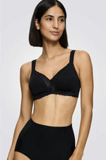 חזייה מרופדת למידות גדולות Modern lace + Cotton שחור