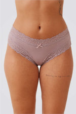 תחתוני כותנה בגזרת בוקסר בעיטור תחרה