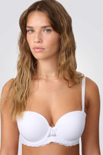 חזיית סטרפלס מרופדת לבנה