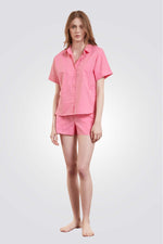חולצת פיג'מה מכופתרת FIRA בצבע ורוד