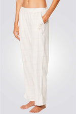 מכנסי פיג'מה ארוכים MALINA בצבע לבן