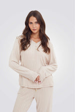 סט פיג'מה ריב לנשים