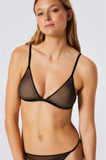 ברלט משולשים EFFUSION טול שחור עם אבנים