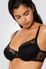 חזיית תחרה מרופדת IDYLLE בצבע שחור