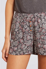 מכנסיים קצרים עם הדפס DEBI בצבע אפור