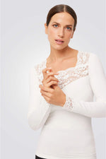 גופיה עם תחרה שרוול ארוך תרמי