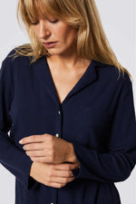 חולצת פיג'מה מכופתרת COLY בצבע נייבי