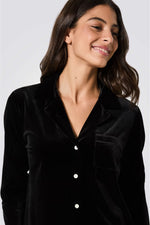 חולצת פיג'מה ארוכה VEVY בצבע שחור