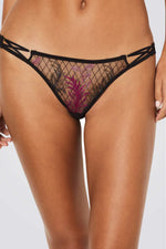 תחתוני מיני FRAGMENTS תחרה שחורה