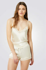 מכנסי משי קצרים MILKY שמנת