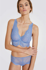 חזיית משולשים INK תחרה כחולה