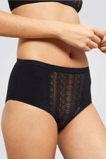 תחתוני מקסי מיקרופייבר בשילוב תחרה ICONE LEGEND שחור