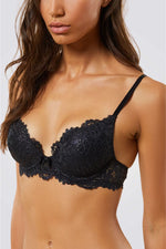 חזיית פוש אפ SUCCESS N*2 מבד שחור נוצץ