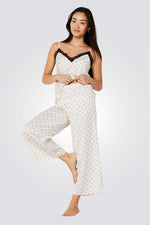 מכנסי פיג'מה POLKA CHIC בצבע לבן