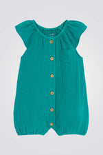 אוברול ירוק עם שרוולי מלמלה לתינוקות