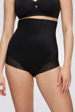 תחתונים מחטבים בגזרה גבוהה בצבע שחור