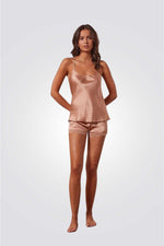 מכנסי משי קצרים MILKY ורוד פודרה