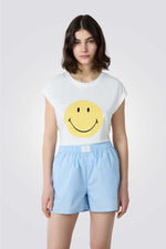 מכנסי פיג'מה קצרים VAHE בהדפס סמיילי