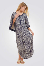 כותונת עטלף פרחים בצבע כחול