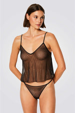 גופיית טול חצי שקופה EFFUSION בצבע שחור