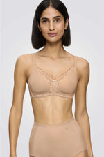 חזייה מרופדת למידות גדולות Modern lace + Cotton צבע גוף