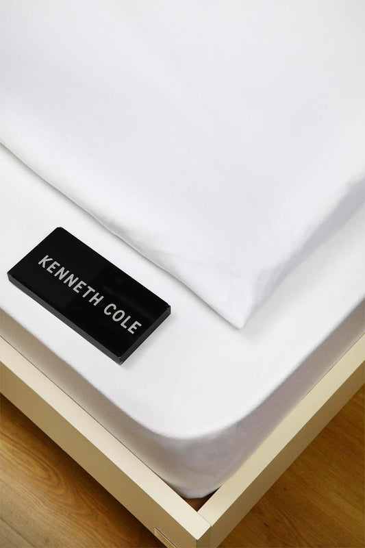 סדין מיטה יחיד  90/200 100% כותנה באריגת סאטן בצבע לבן