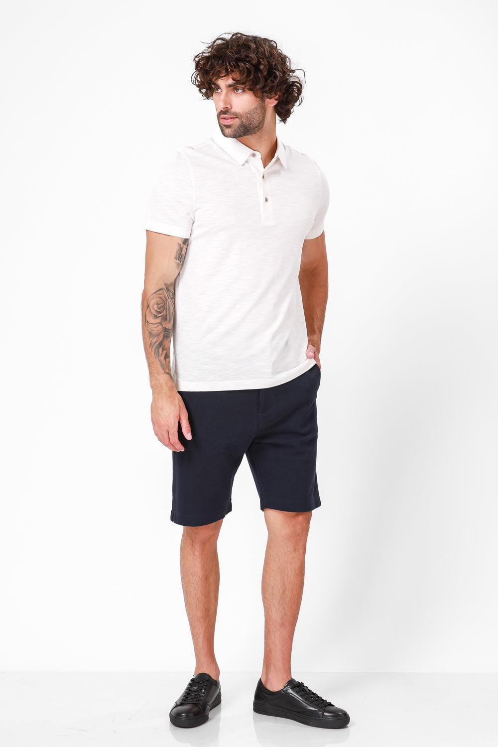 חולצת קצרה פולו צבע לבן - MASHBIR//365