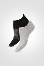 DELTA - 2 גרבי סניקרס לגברים אפור-שחור - MASHBIR//365