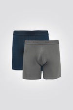 DELTA - 2 תחתוני בוקסר ארוכים BAMBOO TOUCH כחול-אפור - MASHBIR//365