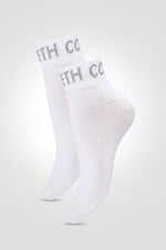 KENNETH COLE - 2 זוגות גרבי לוגו לבן באורך קצר - MASHBIR//365