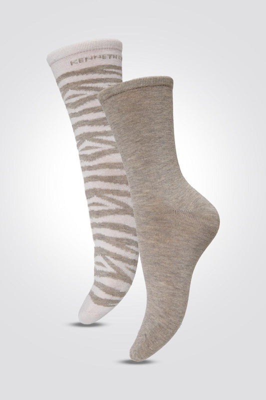 KENNETH COLE - 2 זוגות גרביים אורך קלאסי זברה - MASHBIR//365