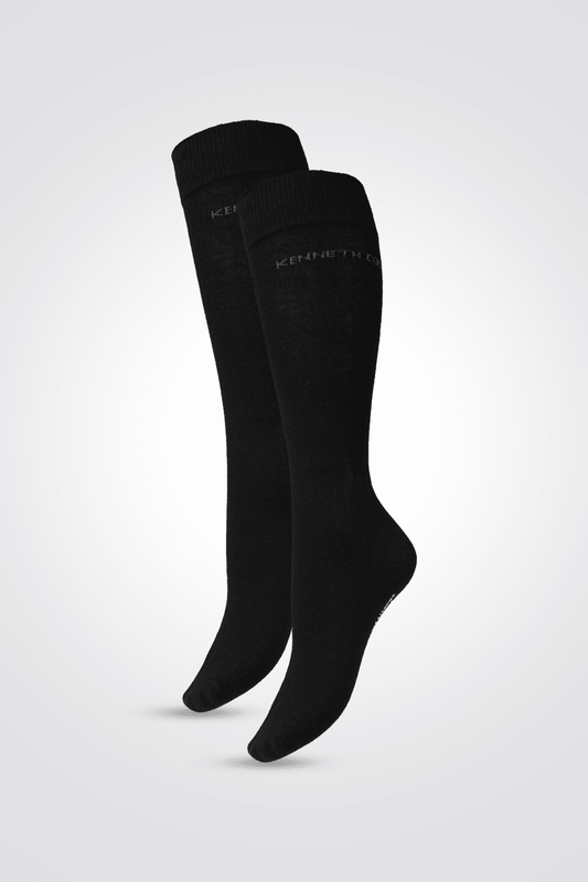 KENNETH COLE - 2 זוגות גרביים לגבר אורך קלאסי לוגו - שחור - MASHBIR//365