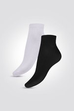 DELTA - 2 זוגות קרסוליות לנשים בצבעים שחור ולבן - MASHBIR//365