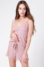 גופייה בשילוב תחרה ורוד עתיק - MASHBIR//365