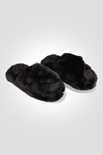 נעלי בית פרוותיות X FUR שחור
