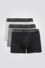 3 תחתוני בוקסר קצרים צמודים גווני אפור - MASHBIR//365