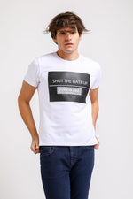 טישירט לבנה SHUT THE HATE UP - MASHBIR//365