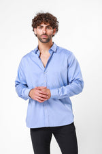 מכופתרת אל קמט בצבע כחול - MASHBIR//365