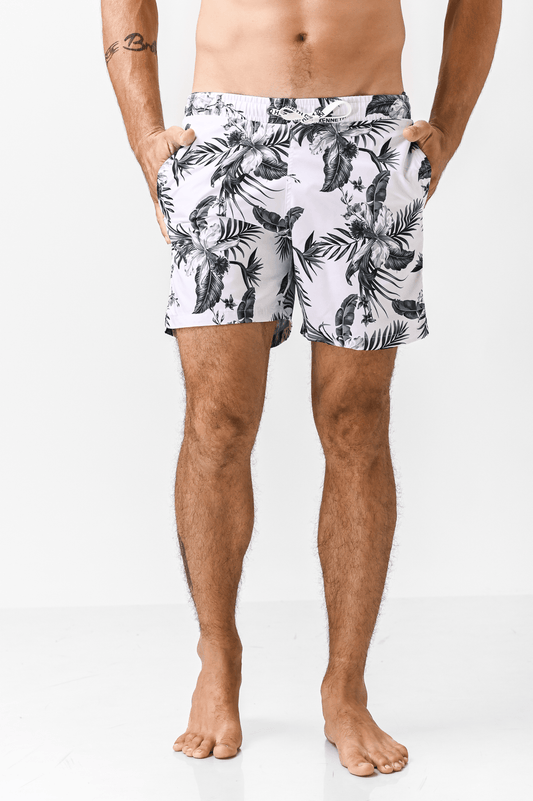 בגד ים עם הדפס הוואי צבע לבן - MASHBIR//365