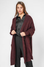 קרדיגן ארוך בצבע בורדו - MASHBIR//365