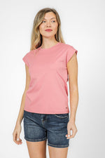 טישירט קצרה ללא שרוולים בצבע ורוד - MASHBIR//365