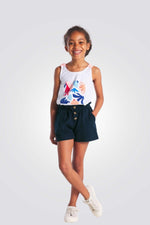 מכנסיים קצרים לילדות בצבע נייבי - MASHBIR//365