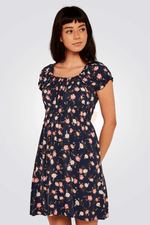 שמלה פרחונית קצרה בצבע ורוד - MASHBIR//365