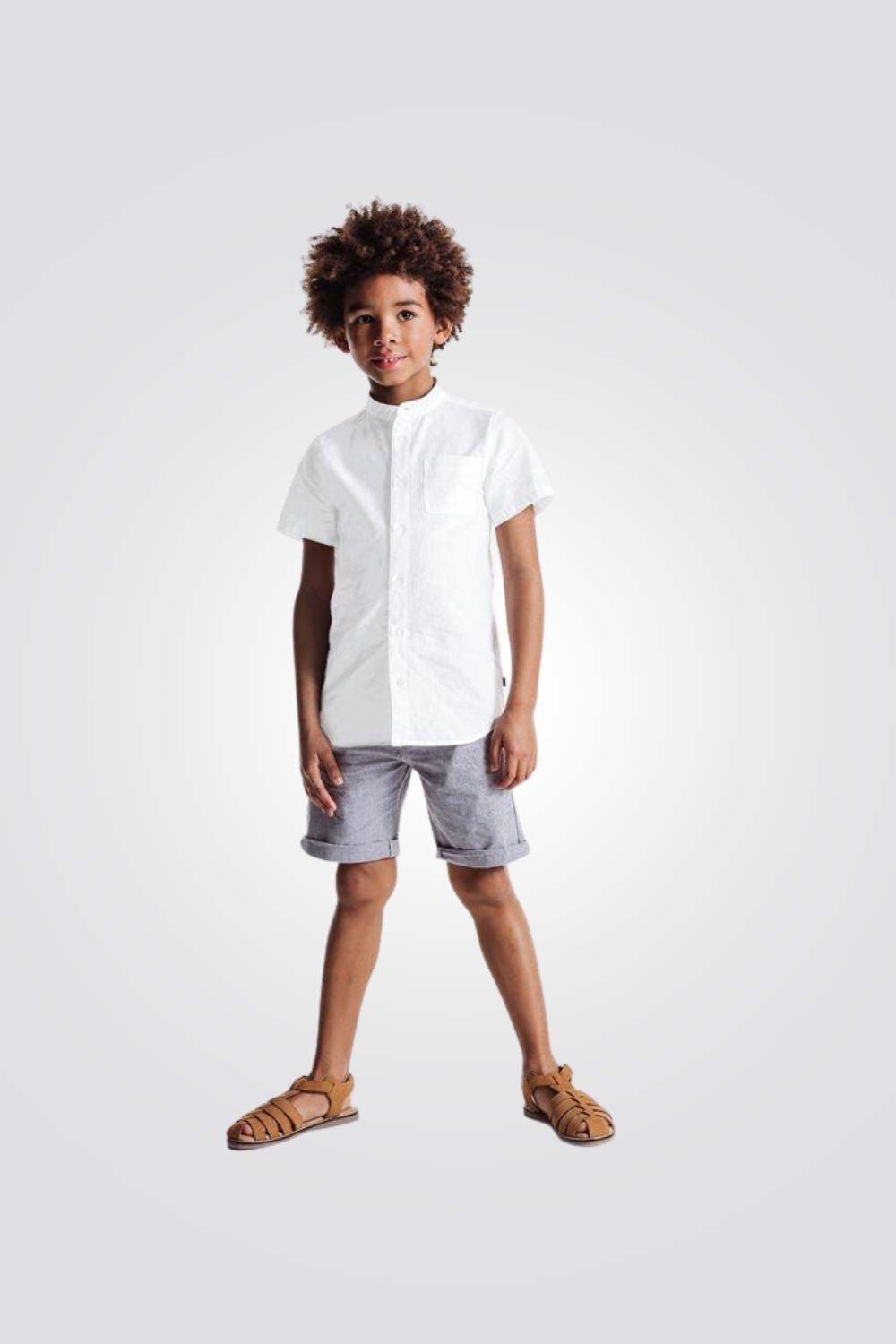 חולצה מכופתרת לבנה בנים - MASHBIR//365