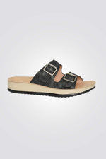 כפכפים דמוי עור לנשים בצבע שחור - MASHBIR//365