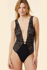 ETAM - בגד גוף תחרה ENIGME שחור - MASHBIR//365