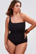 TURKIZ - בגד ים שלם וואן שולדר לנשים בצבע שחור - MASHBIR//365