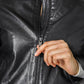 KENNETH COLE - BLACK מעיל רוכסן עור - MASHBIR//365 - 2